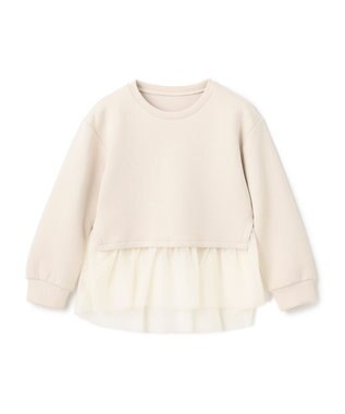 UNFILO 【110-150cm】BEAUTY FORM JERSEY ペプラムスウェット グレージュ