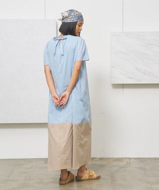 J.PRESS YORK STREET 【WOMEN】バイカラー ワンピース サックスブルー系1