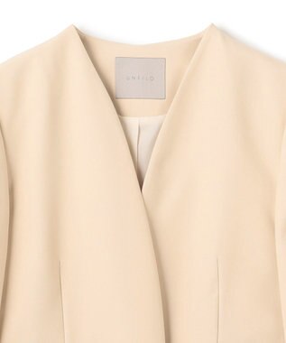 UNFILO ノーカラージャケット クリーム