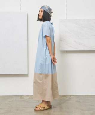 J.PRESS YORK STREET 【WOMEN】バイカラー ワンピース サックスブルー系1