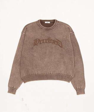 WEGO ブリーチニットグラフィックプルオーバー ブラウン