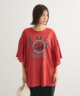 Green Parks ドッキングフレアスリーブロゴチュニック Red