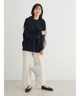 Green Parks ・ＳＵＧＡＲ　ＳＰＯＯＮ　チュールフリルプルオーバー Black