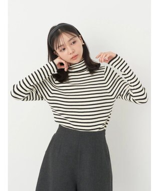 earth music&ecology やわらかタッチリブタートルネックプルオーバー Border