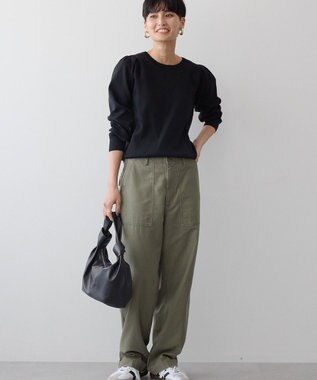 AMERICAN HOLIC エコカルットショルダータックニットプルオーバー Black