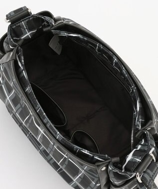 Y'SACCS ドローイングチェックショルダーバッグ ブラック