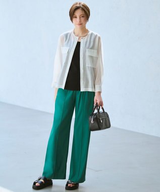 ICB 【WEB限定カラーあり】マットスキューバ トラックワイドパンツ エメラルド