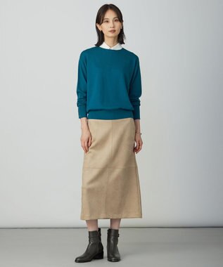 J.PRESS LADIES Cotton Wool ボートネック ニット エメラルド系