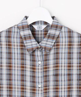 J.PRESS LADIES S 【一枚で着映え】リネンVisマドラス チェック シャツ ブラウス ブラウンチェック系