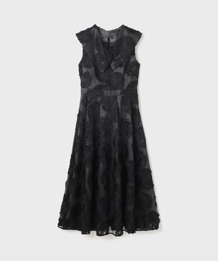 GRACE CONTINENTAL ローズ刺繍ワンピース ブラック