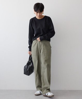 AMERICAN HOLIC エコカルットショルダータックニットプルオーバー Black