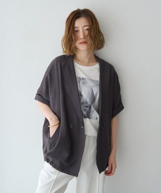 YECCA VECCA ハーフスリーブライトジャケット Charcoal Gray