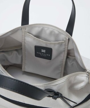TOPKAPI 【TREASURE TOPKAPI】ナイロンコンビ 2way チェンジング トートバッグ ショルダーベルト付き ライトグレー