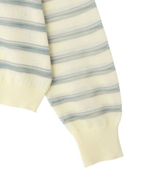 CRAFT STANDARD BOUTIQUE シアーボーダーポロ衿ニットプルオーバー Ivory