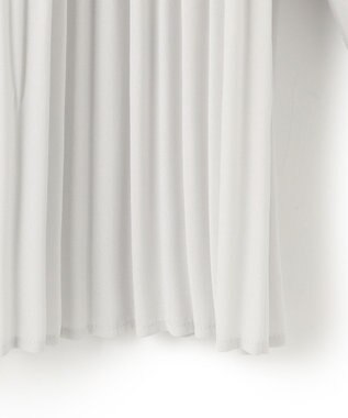 23区 【洗える】ライトバックサテンアムンゼン プリーツ ブラウス ライトグレー系