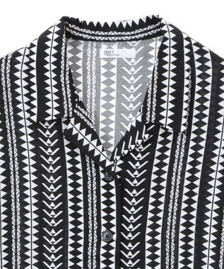 CRAFT STANDARD BOUTIQUE レーヨン総柄シャツ Stripe