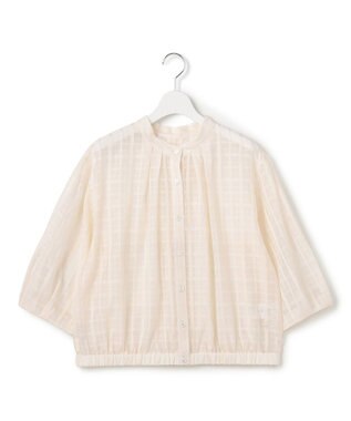 23区 【先行予約】シャドーシアーチェック 2WAY ブラウス アイボリー系