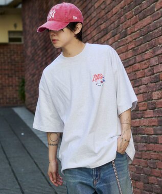 WEGO 【SMLサイズ展開】別注BENDAVISグラフィックT（SS） アッシュグレー