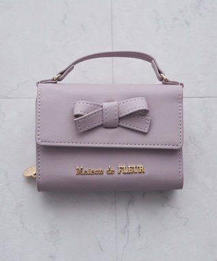 Maison de FLEUR ハンドル付きリボンウォレット Lavender