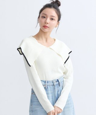 earth music&ecology ビックカラーオフショルニットプルオーバー