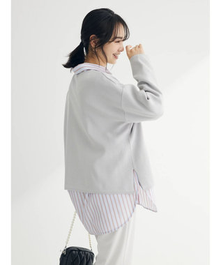 Green Parks 洗える　ボートネックニットプルオーバー Light Gray