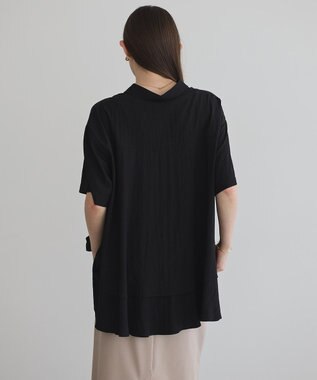 YECCA VECCA 【接触冷感】裾バルーン切替デザインヘムシャツ Khaki