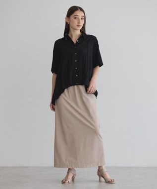 YECCA VECCA 【接触冷感】裾バルーン切替デザインヘムシャツ Khaki