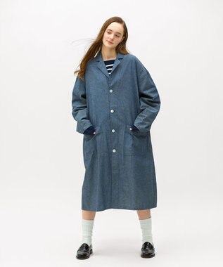 LENO DUNGAREES ATERIER COAT《UNISEX》/ ダンガリーアトリエコート INDIGO