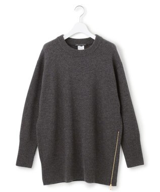 23区 【見上愛さん着用/Oggi掲載/洗える】カシミヤブレンド サイドジップ  ニットチュニック グレー系