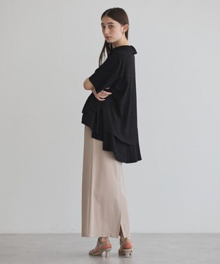 YECCA VECCA 【接触冷感】裾バルーン切替デザインヘムシャツ Khaki