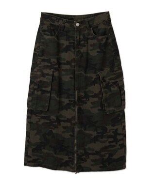 WEGO カモフラジップカーゴスカート カーキ