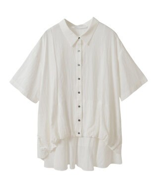 YECCA VECCA 【接触冷感】裾バルーン切替デザインヘムシャツ Khaki