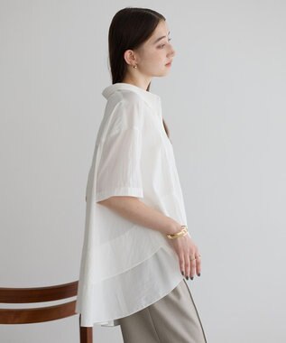 YECCA VECCA 【接触冷感】裾バルーン切替デザインヘムシャツ Khaki