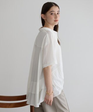 YECCA VECCA 【接触冷感】裾バルーン切替デザインヘムシャツ Khaki