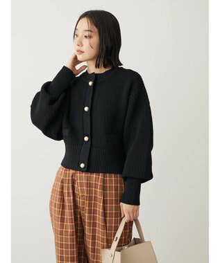 Green Parks ・ＥＬＥＮＣＡＲＥ　ＤＵＥ　パール釦カーディガン Black