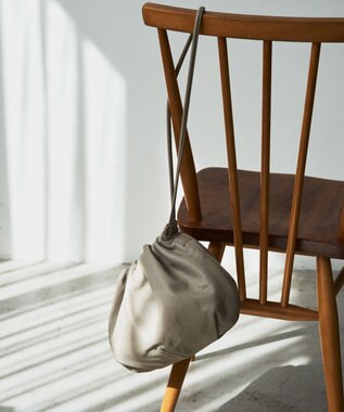 russet レザー巾着4WAYショルダーバッグ(CE-1454) GrayBeige