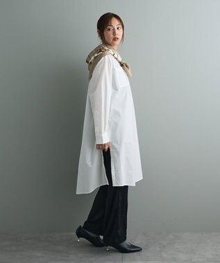 CRAFT STANDARD BOUTIQUE バンドカラーロングシャツチュニッ Off White