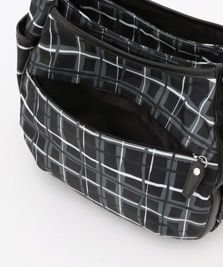 Y'SACCS ドローイングチェックショルダーバッグ ブラック