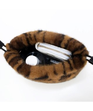 UNBILLION カシュカシュ cachecache / フリルショルダー付エコファー巾着バッグ レオ