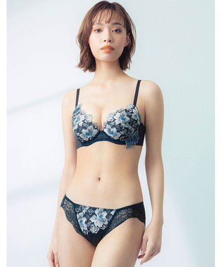 Wing ブラジャー Wing Lesiage ふっくら、まる胸メイク 背中にやさしくフィット 【2860シリーズ】 パッド有 ブラ PB2860 ウイング／ワコール グレイッシュブルー