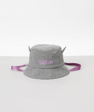 AURORA 【 ANNA SUI（アナ スイ）】ネコ耳ロゴ刺しゅうクロッシェハット ブラック