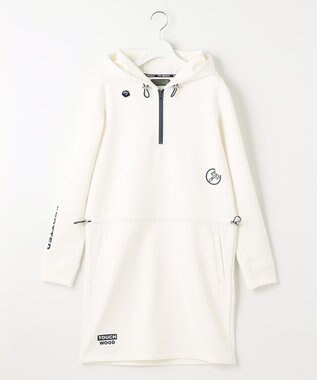 PW CIRCULUS 【WOMEN】ハーフジップ フーディ ワンピース ホワイト系