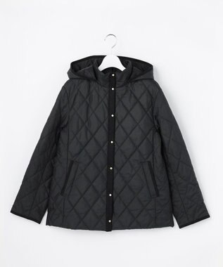 J.PRESS LADIES L 【WEB限定カラーあり】コンパクトタフタキルティング フーデッド コート ネイビー系