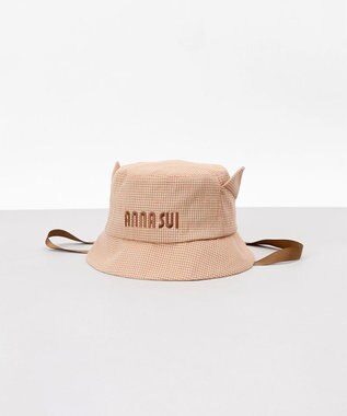 AURORA 【 ANNA SUI（アナ スイ）】ネコ耳ロゴ刺しゅうクロッシェハット