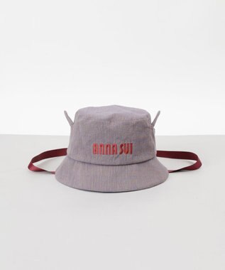 AURORA 【 ANNA SUI（アナ スイ）】ネコ耳ロゴ刺しゅうクロッシェハット パープル