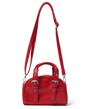 WEGO ハトメハンドルミニボストンショルダー レッド