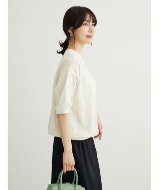 Green Parks ワッフル布帛ドッキングプルオーバー２ Off White