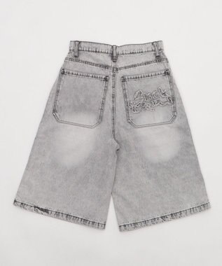 WEGO ロゴスタッズハーフパンツ グレー