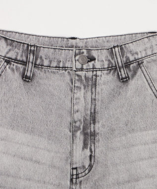 WEGO ロゴスタッズハーフパンツ グレー