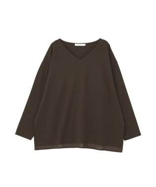 AMERICAN HOLIC Vネック裾異素材ポンチプルオーバー Brown